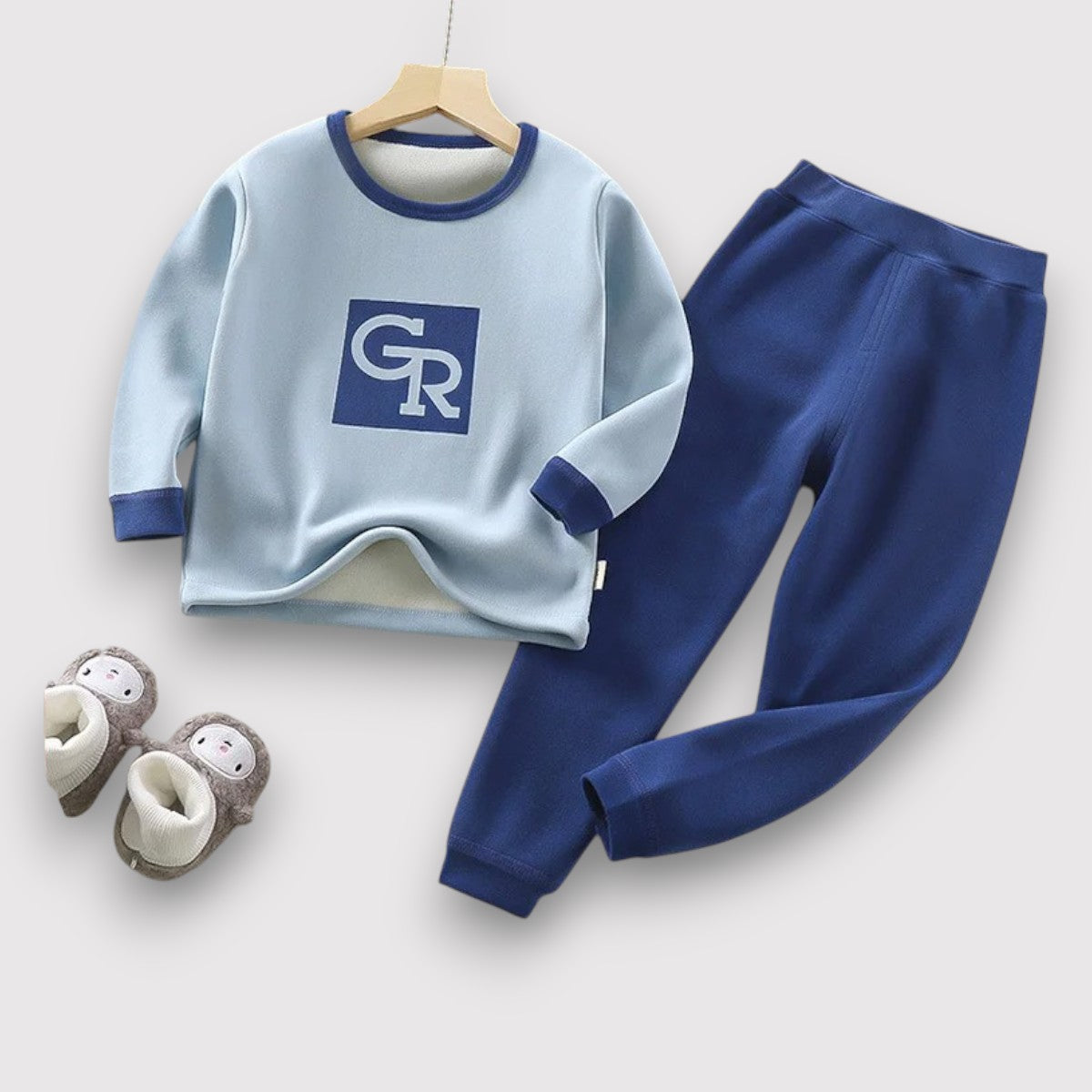 Unisex Thermal Pajama Set-Blue